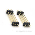 Conector de clavija de 2,54 mm, fila doble, recto, negro